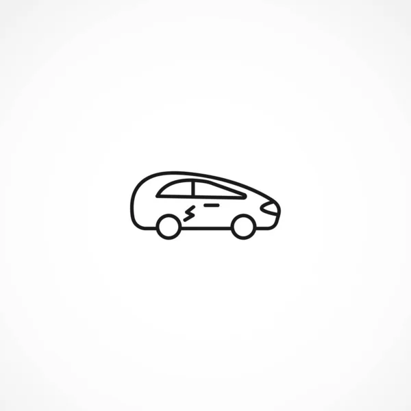 Icono del coche eléctrico sobre fondo blanco — Vector de stock