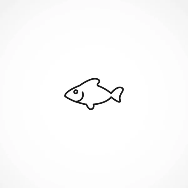 Icono de línea de pescado sobre fondo blanco — Vector de stock