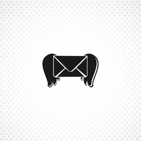 Envelope with wings icon on white background — ストックベクタ
