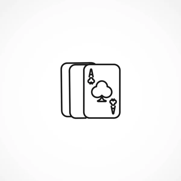 Jouer cartes as icône sur fond blanc — Image vectorielle