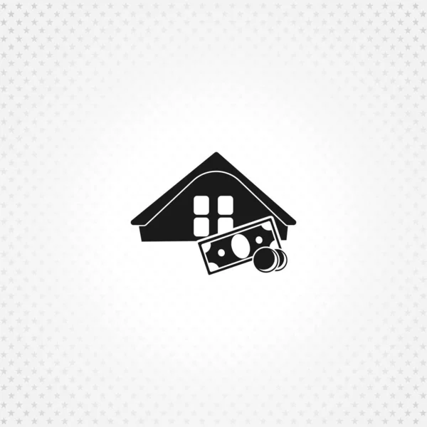 Ikon penjualan rumah pada latar belakang putih - Stok Vektor