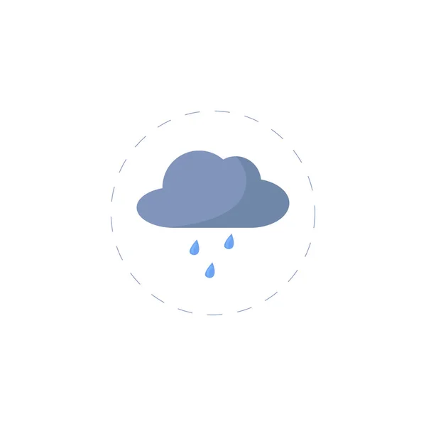 Icono plano de lluvia sobre fondo blanco — Vector de stock