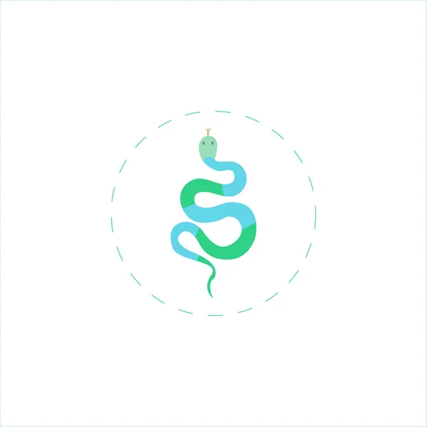 Snake flat icon on white background — Stock Vector