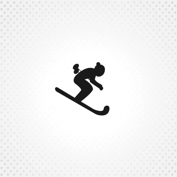 Ski man icon on white background — ストックベクタ