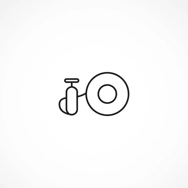 Inflate tire icon on white background — ストックベクタ
