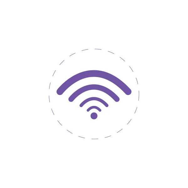 Wi-Fi düz beyaz arka plan simgesine — Stok Vektör