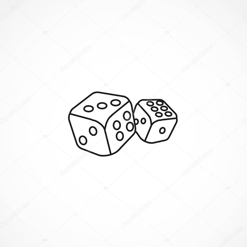 dice cubes icon on white background