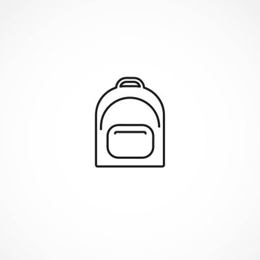 Sırt çantası. Sırt çantası. - Okul çantası. Beyaz arkaplanda torba vektör simgesi