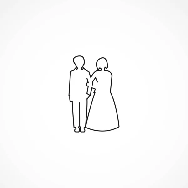 Casamento Casamento ícone vetorial casal no fundo branco —  Vetores de Stock