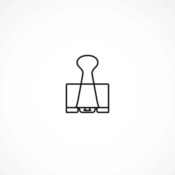 Reliure clip vecteur icône sur fond blanc — Image vectorielle