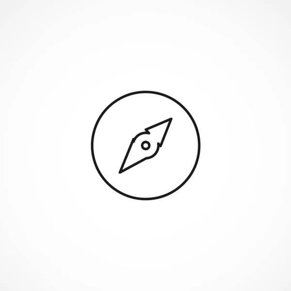 Icône vectorielle boussole sur fond blanc — Image vectorielle