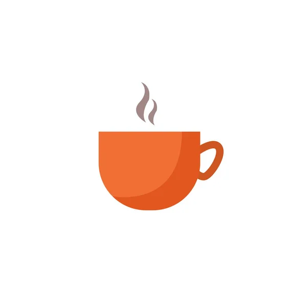 Плоская иллюстрация чашки кофе на белом фоне — стоковый вектор