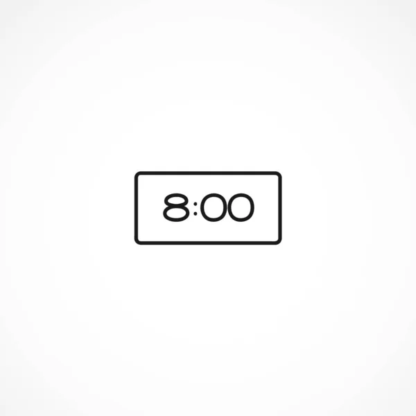 Icono de vector de reloj digital sobre fondo blanco — Vector de stock