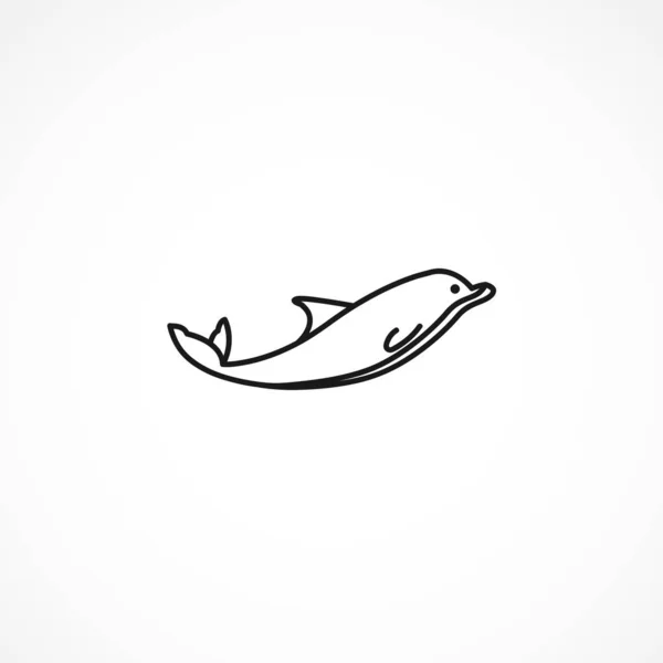 Dolphin vector icon on white background — Stock Vector