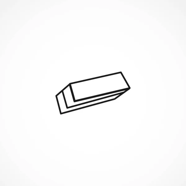 Radiergummi-Vektor-Symbol auf weißem Hintergrund — Stockvektor