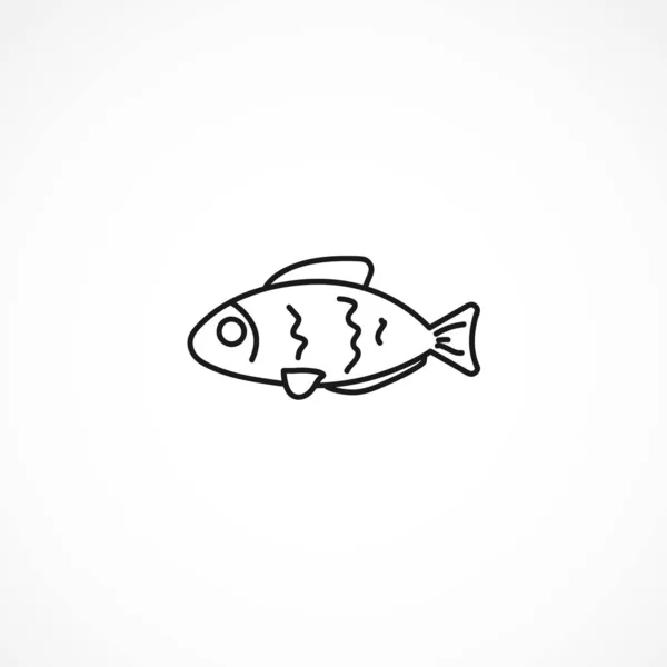 Icono de vector de pescado sobre fondo blanco — Vector de stock