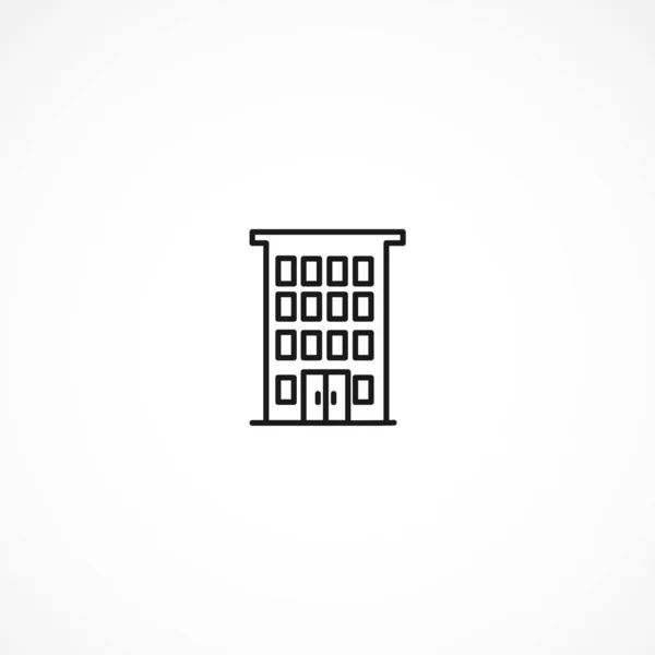 Icono del edificio. icono de vector de bienes raíces sobre fondo blanco — Vector de stock