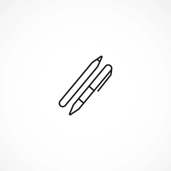 Μολύβι και στυλό διάνυσμα εικονίδιο σε λευκό φόντο — Διανυσματικό Αρχείο