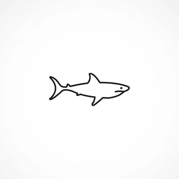 Ícone de vetor de tubarão no fundo branco —  Vetores de Stock