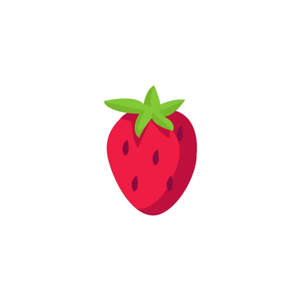 Strawberry flat illustration on white background — ストックベクタ