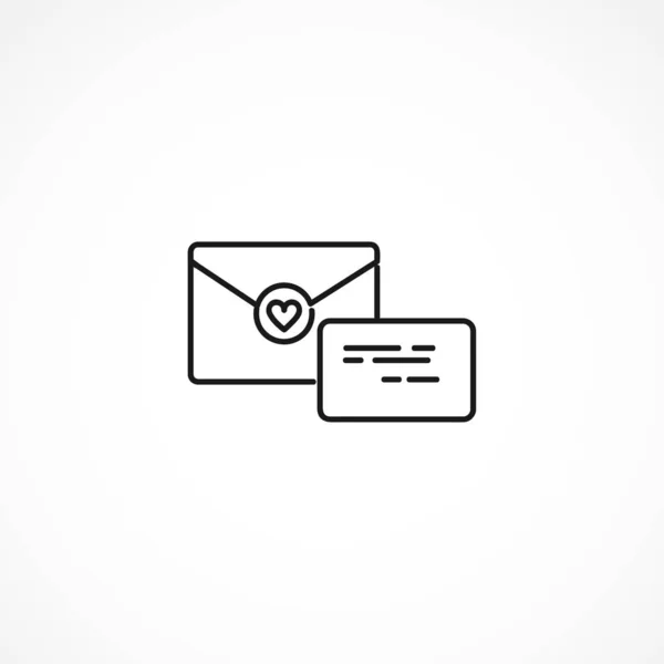 Love message envelope vector icon on white background — 스톡 벡터