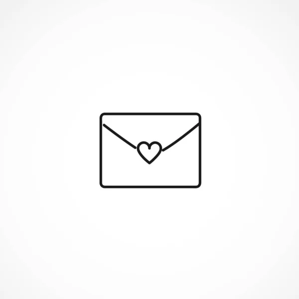 Ícone do vetor envelope de amor no fundo branco — Vetor de Stock