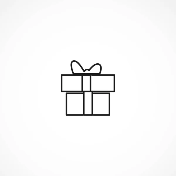 Icono de vector de regalo sobre fondo blanco — Vector de stock