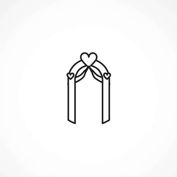 Wedding wreath vector icon on white background — ストックベクタ
