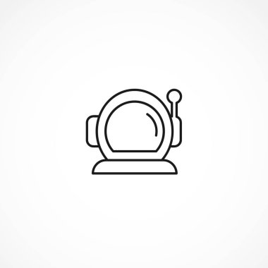 Beyaz arkaplanda astronot başlığı simgesi