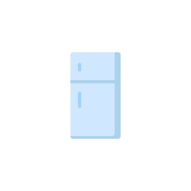 Buzdolabı düz beyaz arka plan simgesine