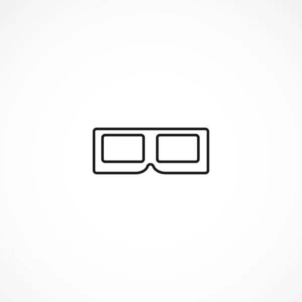 3D白色背景的电影眼镜图标 — 图库矢量图片