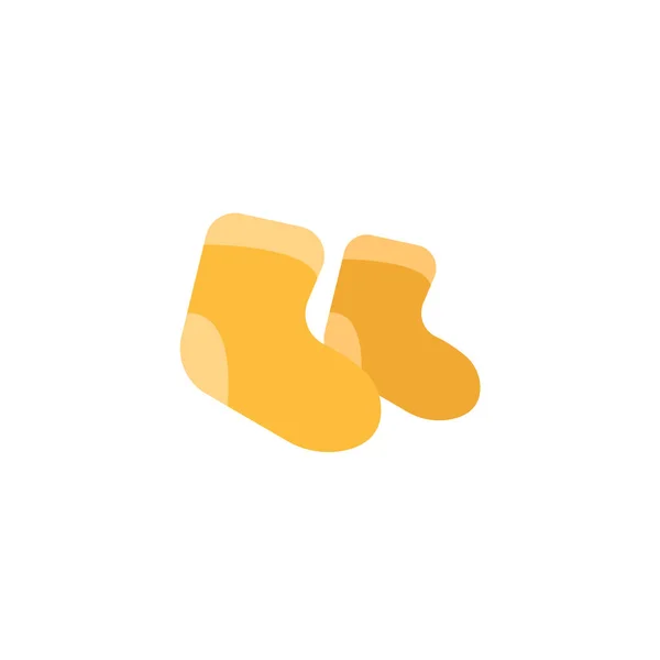 Dětské ponožky ploché ikony na bílém pozadí — Stockový vektor