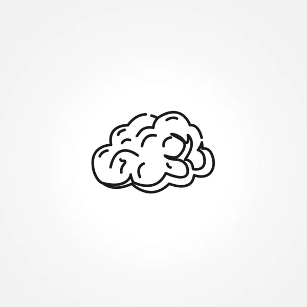 Icône du cerveau sur fond blanc — Image vectorielle