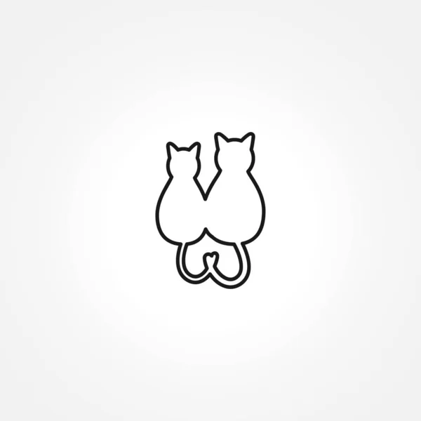 Katzen-Symbol auf weißem Hintergrund — Stockvektor