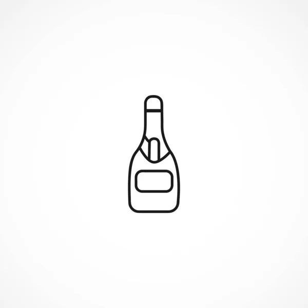 Champagne lijn pictogram op witte achtergrond — Stockvector