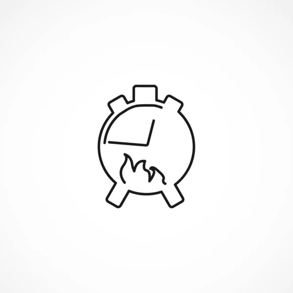 Icône de date limite sur fond blanc, icône d'horloge de feu — Image vectorielle