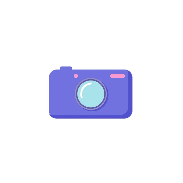 Digital camera colorful flat icon on white background — Stock Vector