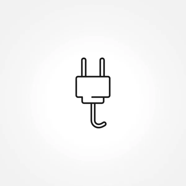 Electric plug icon on white background — Stock Vector