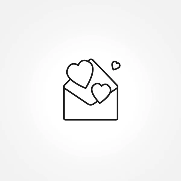 Envelope with heart icon on white background — Stock Vector