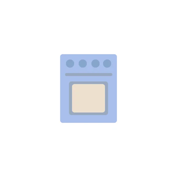 Cuisinière à gaz icône plate sur fond blanc — Image vectorielle