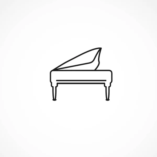 Grand piano vector icon on white background — Stock Vector