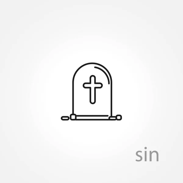Grave Icon, символ смерті на білому тлі — стоковий вектор