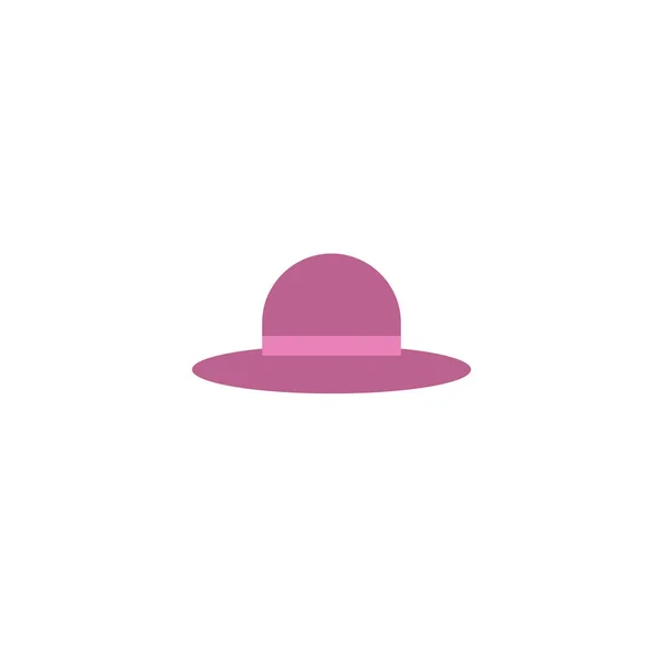 Plochá ikona klobouku na bílém pozadí — Stockový vektor