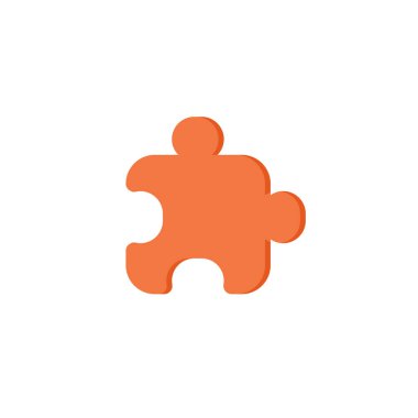 Beyaz arkaplanda yapboz rengi düz simge