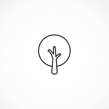 Beyaz arkaplanda ağaç simgesi