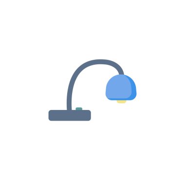 Beyaz arkaplan üzerindeki okuma lambası düz simgesi