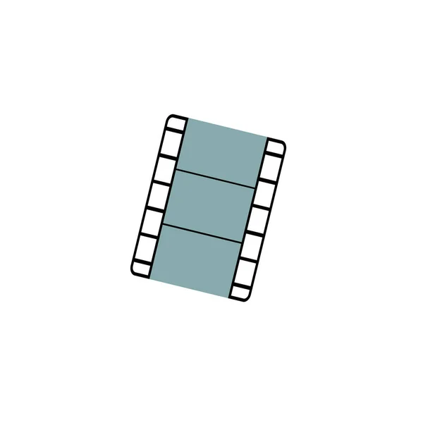 Filmtape plat pictogram op witte achtergrond — Stockvector