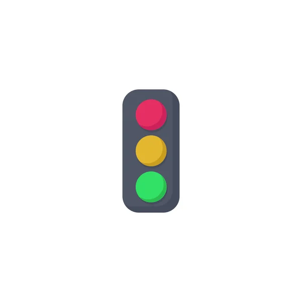Semáforos peatonales icono plano sobre fondo blanco — Vector de stock