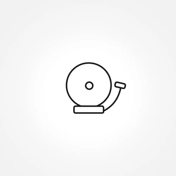 School bell icon on white background, gong line icon — 스톡 벡터