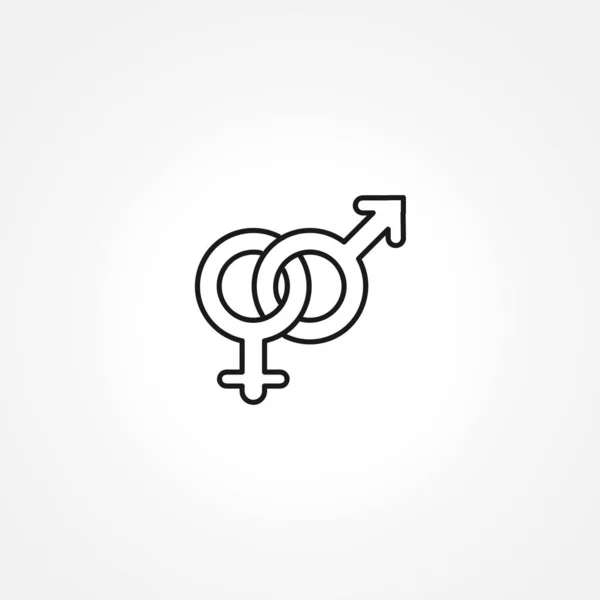 Icona maschile e femminile su sfondo bianco — Vettoriale Stock